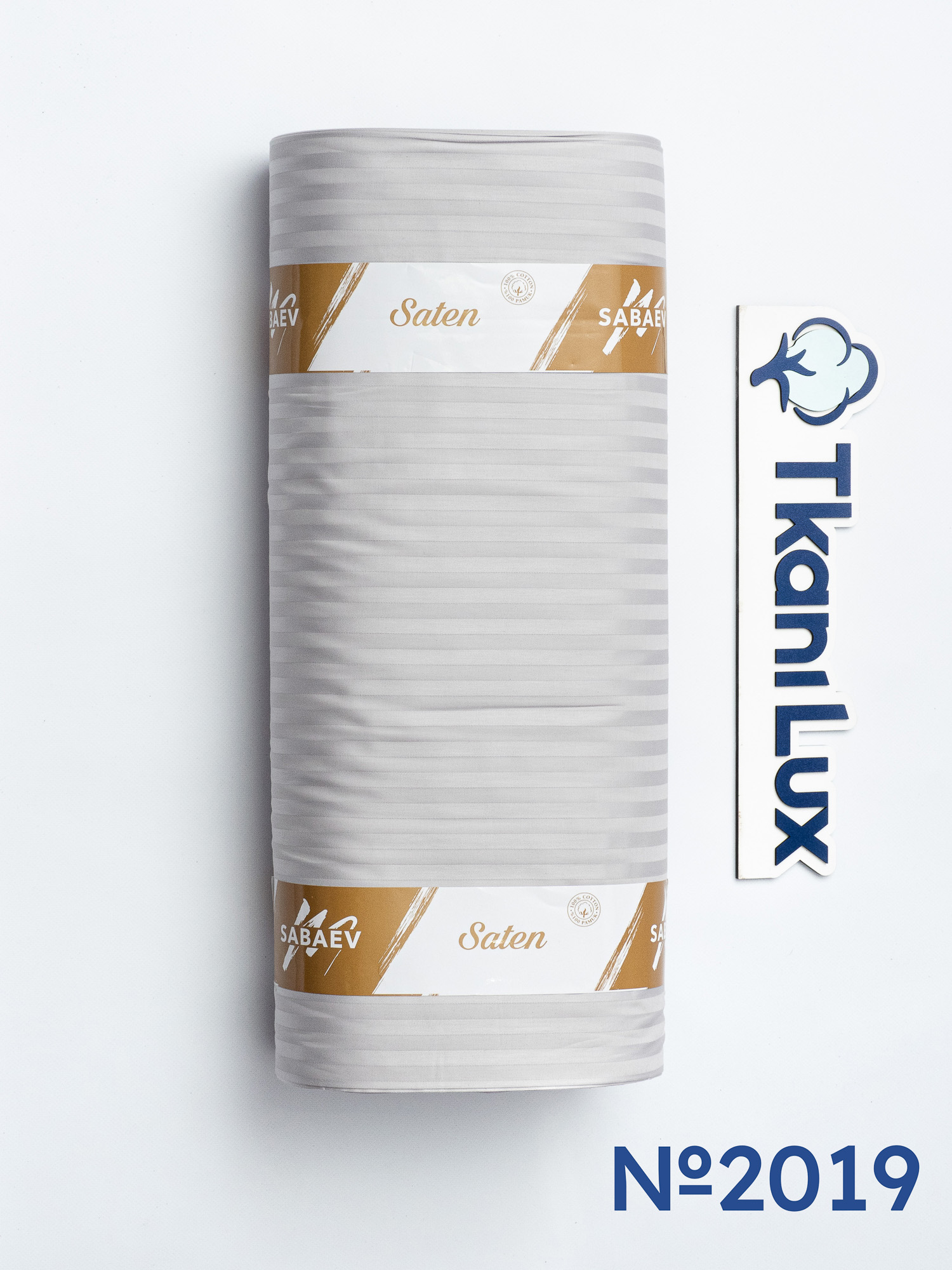 Сатин-страйп Світло-Сірий №2019