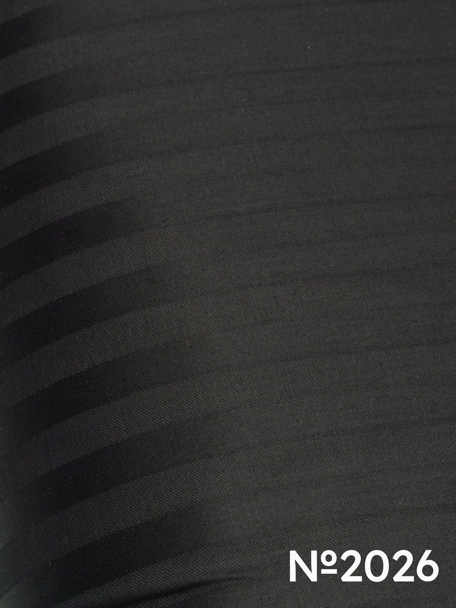 Сатин-страйп Чорний №2026 - Зображення 2