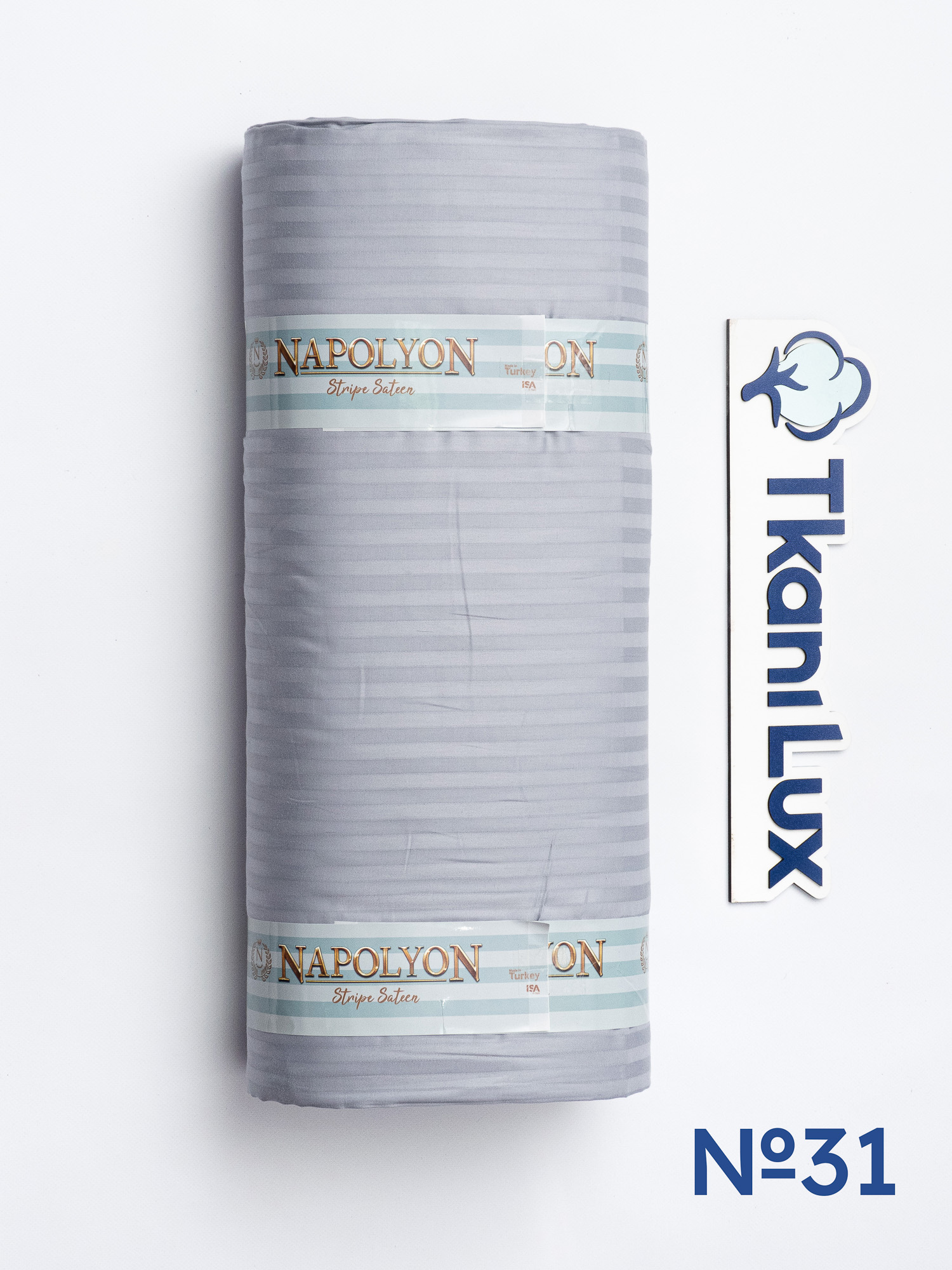 Сатин-страйп Сірий №31