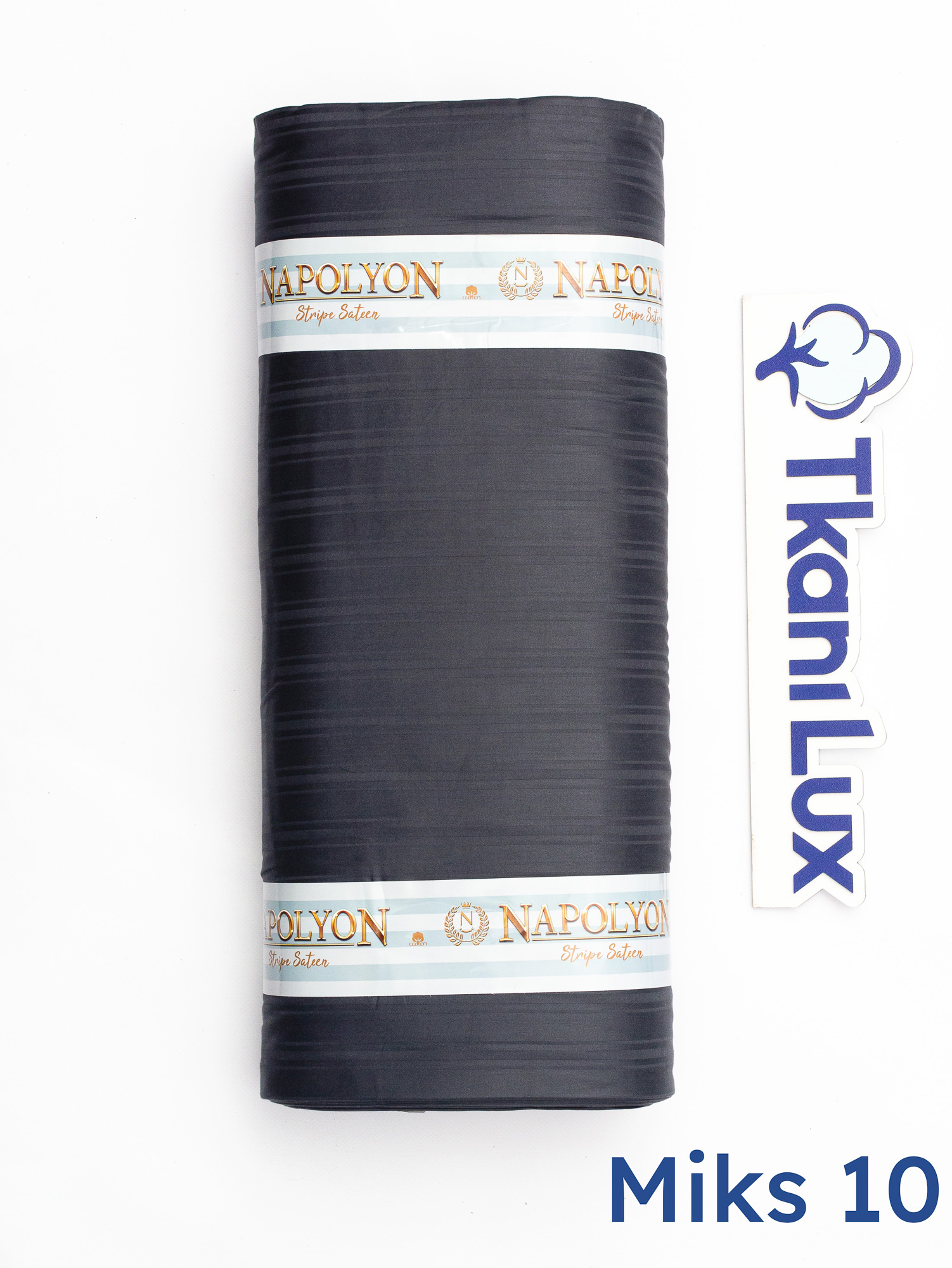 Сатин-страйп Чорно-графітовий №10